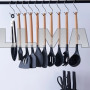 Набір кухонних приладдя з 19 предметів з підставкою Kitchenware Set чорний